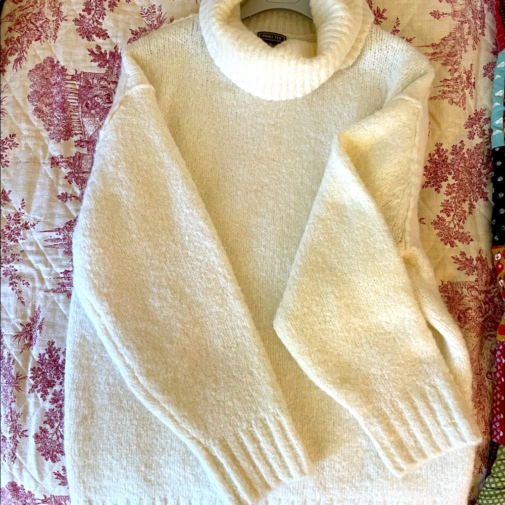 JCrew oversized Point Sur cowl-neck long sweater